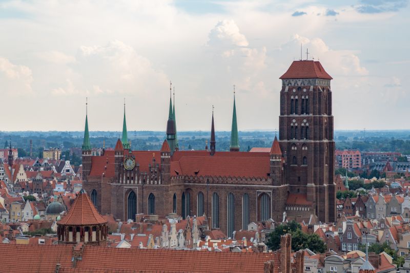 View of St Mary's Church, Gdansk taken from a high vantage point.